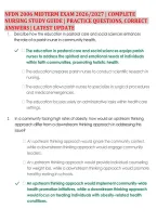 Nfdn 2006 Midterm Exam 2026&sol;2027 &vert; Complete &NewLine;Nursing Study Guide &vert; Practice Questions&comma; Correct &NewLine;Answers &vert; Latest Update