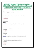 NURS 5315 Advanced Pathophysiology Exam 1-5 &vert; Complete Package Bundle