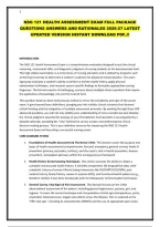 Nsg 121 Health Assessment Exam Full Package Questions Answer