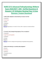 NURS 5315 Advanced Pathophysiology Exam 1-5 and Final Exam & Midterm Exam &vert; Complete Package Bundle