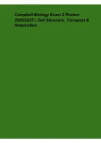 Campbell Biology Exam 2 Review 2026&lowbar;2027 &ndash; Cell Structure&comma; Transport & Respiration Study Guide