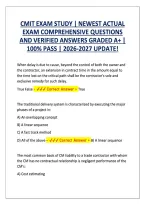 Cmit Exam Study &vert; Newest Actual &NewLine;Exam Comprehensive Questions &NewLine;And Verified Answers Graded A&plus; &vert; &NewLine;100&percnt; Pass &vert; 2026-2027 Update&excl; 