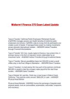 Midterm1 Finance 370 Exam Latest Update