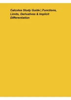  Calculus Study Guide &ndash; Functions&comma; Limits&comma; Derivatives & Implicit Differentiation