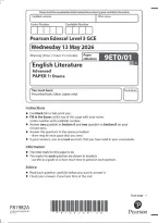 Pearson Edexcel A Level English Literature 9ET0&sol;01 Paper 1 &ndash; Drama QP & MS Merged June 2026