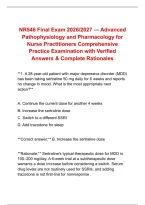 NR546 Final Exam 2026&sol;2027 &mdash; Advanced &NewLine;Pathophysiology and Pharmacology for &NewLine;Nurse Practitioners Comprehensive &NewLine;Practice Examination with Verified &NewLine;Answers & Complete Rationales