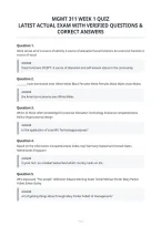 Mgmt 311 Week 1 Quiz&NewLine;Latest Actual Exam With Verified Questions &&NewLine;Correct Answers&NewLine;