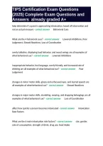 TIPS Certification Exam Questions &lpar;2025&rpar; Complete Exam Questions and Answers already graded A&plus;