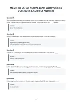 Mgmt 498 Latest Actual Exam With Verified&NewLine;Questions & Correct Answers