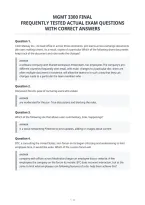 Mgmt 3300 Final&NewLine;Frequently Tested Actual Exam Questions&NewLine;With Correct Answers