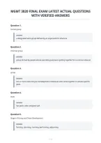 Mgmt 3820 Final Exam Latest Actual Questions&NewLine;With Verified Answers
