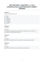 Mgt 300 Exam 1 &lpar;Chapters 1&comma; 2&comma; 3 & 4&rpar;&NewLine;Updated Actual Questions With Correct&NewLine;Answers