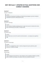 Mgt 400 Exam 1 Updated Actual Questions And&NewLine;Correct Answers