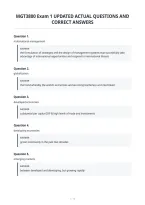 Mgt3800 Exam 1 Updated Actual Questions And&NewLine;Correct Answers&NewLine;