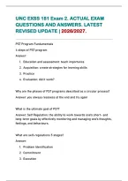 Unc Exss 181 Exam 2&period; Actual Exam &NewLine;Questions And Answers&period; Latest &NewLine;Revised Update &vert; 2026&sol;2027&period;