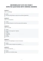 Microbiology 2215 Cscc Exam 1&NewLine;Expected Questions With Verified Answers