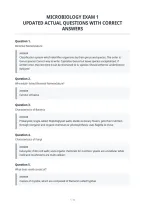 Microbiology Exam 1&NewLine;Updated Actual Questions With Correct&NewLine;Answers
