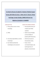 Test Bank for Brunner & Suddarth's Textbook of Medical-Surgical Nursing 16th Edition by Janice L&period; Hinkle&comma; Kerry H&period; Cheever&comma; Kristen Overbaugh&comma; Carolyn E Bradley &sol;&sol;MMSC 438 Exam One Objectives&vert;&vert;Complete A&plus; ANSWERS  