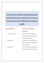 Test Bank for Brunner & Suddarth's Textbook of Medical-Surgical Nursing 16th Edition by Janice L&period; Hinkle&comma; Kerry H&period; Cheever&comma; Kristen Overbaugh&comma; Carolyn E Bradley &sol;&sol;MMSC 409 Exam 1&vert;&vert;Complete A&plus; ANSWERS  