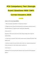 PCA Competency Test &lpar;Georgia Exam&rpar; Questions With 100&percnt; Correct Answers 2026