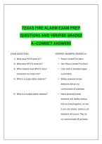 Texas Fire Alarm Exam Prep Questions And Verified Graded A&plus;Correct Answers