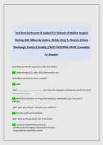 Test Bank for Brunner & Suddarth's Textbook of Medical-Surgical Nursing 16th Edition by Janice L&period; Hinkle&comma; Kerry H&period; Cheever&comma; Kristen Overbaugh&comma; Carolyn E Bradley &sol;&sol;MAE 1351 Exam 2 Questions&vert;&vert;Complete A&plus; ANSWERS  