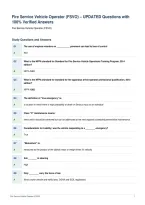 Fire Service Vehicle Operator &lpar;FSVO&rpar; &ndash; UPDATED Questions with&NewLine;100&percnt; Verified Answers