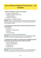 Soccer Referee Certification Practice Exam &ndash; 120 Questions with Answers and Rationales