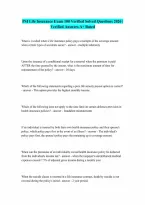PSI Life Insurance Exam Questions And Answers Solved 100 2026 Verified Questions with 100 Correct Answers Graded A