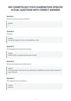 Mn Cosmetology State Examination Updated&NewLine;Actual Questions With Correct Answers