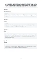 Mn Dental Jurisprudence Latest Actual Exam&NewLine;With Verified Questions & Correct Answers
