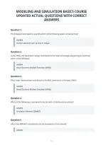 Modeling And Simulation Basics Course&NewLine;Updated Actual Questions With Correct&NewLine;Answers