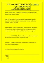 Nse 111 Midterm Exam &NewLine;Questions And &NewLine;Answers 2026 - 2027