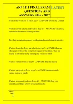 Anp 1111 Final Exam &NewLine;Questions And &NewLine;Answers 2026 - 2027