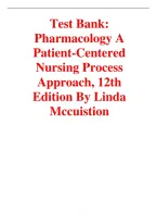 Test Bank Pharmacology&colon; A Patient-Centered Nursing Process Approach&comma; 12th Edition by Linda McCuistion