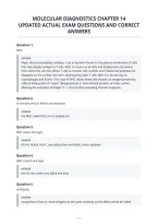 Molecular Diagnostics Chapter 14&NewLine;Updated Actual Exam Questions And Correct&NewLine;Answers