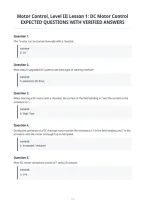 Motor Control&comma; Level III Lesson 1&colon; DC Motor Control&NewLine;EXPECTED QUESTIONS WITH VERIFIED ANSWERS