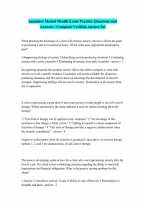 Saunders Mental health Exam Questions Answers 20262027 Already Graded A Guaranteed Pass