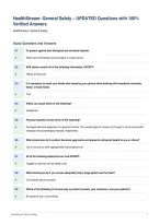 HealthStream&colon; General Safety &ndash; UPDATED Questions with 100&percnt;&NewLine;Verified Answers&NewLine;