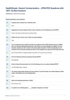 HealthStream&colon; Hazard Communication &ndash; UPDATED Questions with&NewLine;100&percnt; Verified Answers
