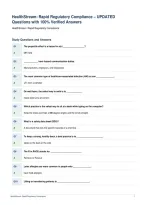HealthStream&colon; Rapid Regulatory Compliance &ndash; UPDATED&NewLine;Questions with 100&percnt; Verified Answers