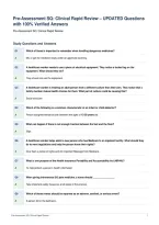 Pre-Assessment SQ&colon; Clinical Rapid Review &ndash; UPDATED Questions&NewLine;with 100&percnt; Verified Answers