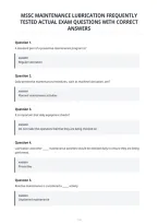 Mssc Maintenance Lubrication Frequently&NewLine;Tested Actual Exam Questions With Correct&NewLine;Answers