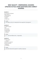 Mssc Quality - Dimensional Gauging&NewLine;Updated Actual Exam Questions And Correct&NewLine;Answers