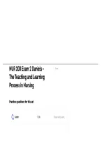 NUR 200 Exam 2 Daniels &ndash; The Teaching and Learning Process in Nursing