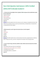 Nurs 5462 Questios And Answers 100&percnt; Verified &NewLine;&lpar;2026&sol;2027&rpar; Already Graded A&plus;