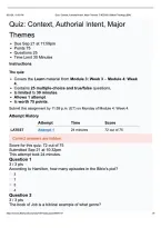 THEO 360&vert; Quiz&colon; Context&comma; Authorial Intent&comma; Major&vert; With complete solution&vert; Updated &vert; 100&percnt; correct &vert; Liberty University