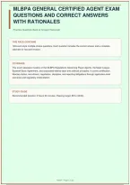 MLBPA General Certified Agent Exam Questions and Correct Answers with Rationales &vert; 149 Questions &vert; 2026&sol;2027&NewLine;