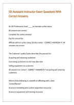 SSI Assistant Instructor Exam Questions With Correct Answers 