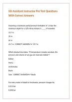SSI Assistant Instructor Pre Test Questions With Correct Answers